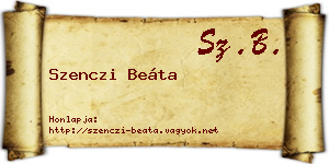 Szenczi Beáta névjegykártya